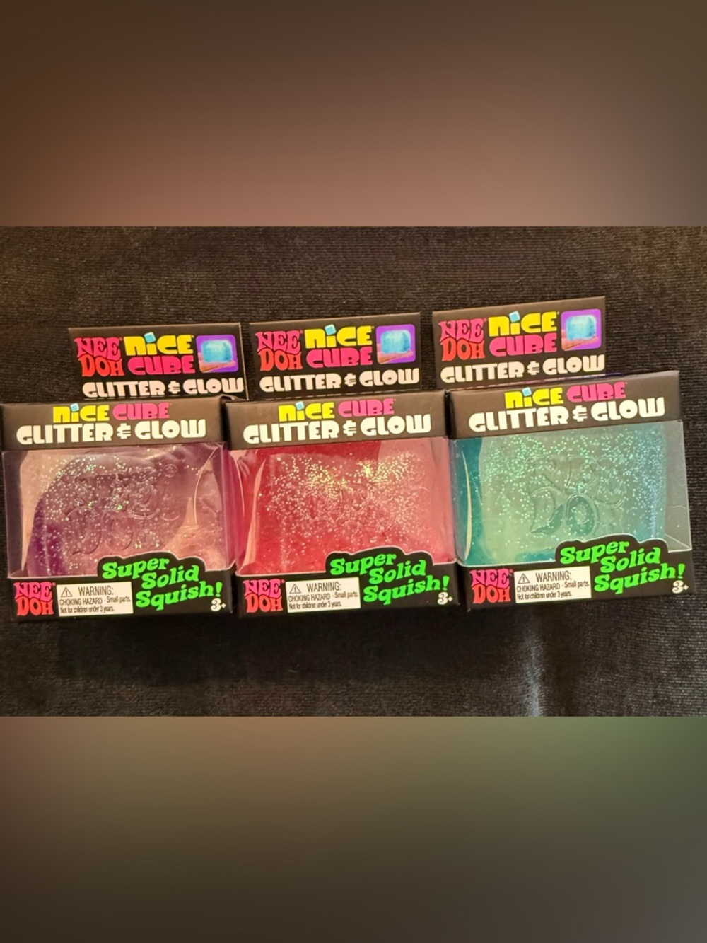 3 NEEDOH GLITTER AND GLOW NICE CUBES
